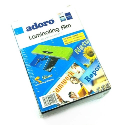 Adoro Laminating Film Pouch ID Size — 65mm x 95mm, 100pcs, 150mic